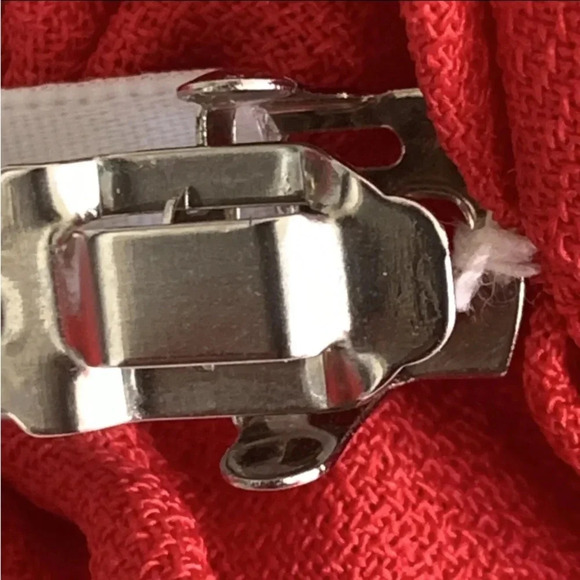 Vintage Made in France Bow Ribbon Hair Clip Barrette Retro Large Ruffles Red - Picture 6 of 10